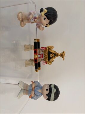 Precious Moments Figurine Set with Gold Shrine Accent - White, Black, Cream, Red